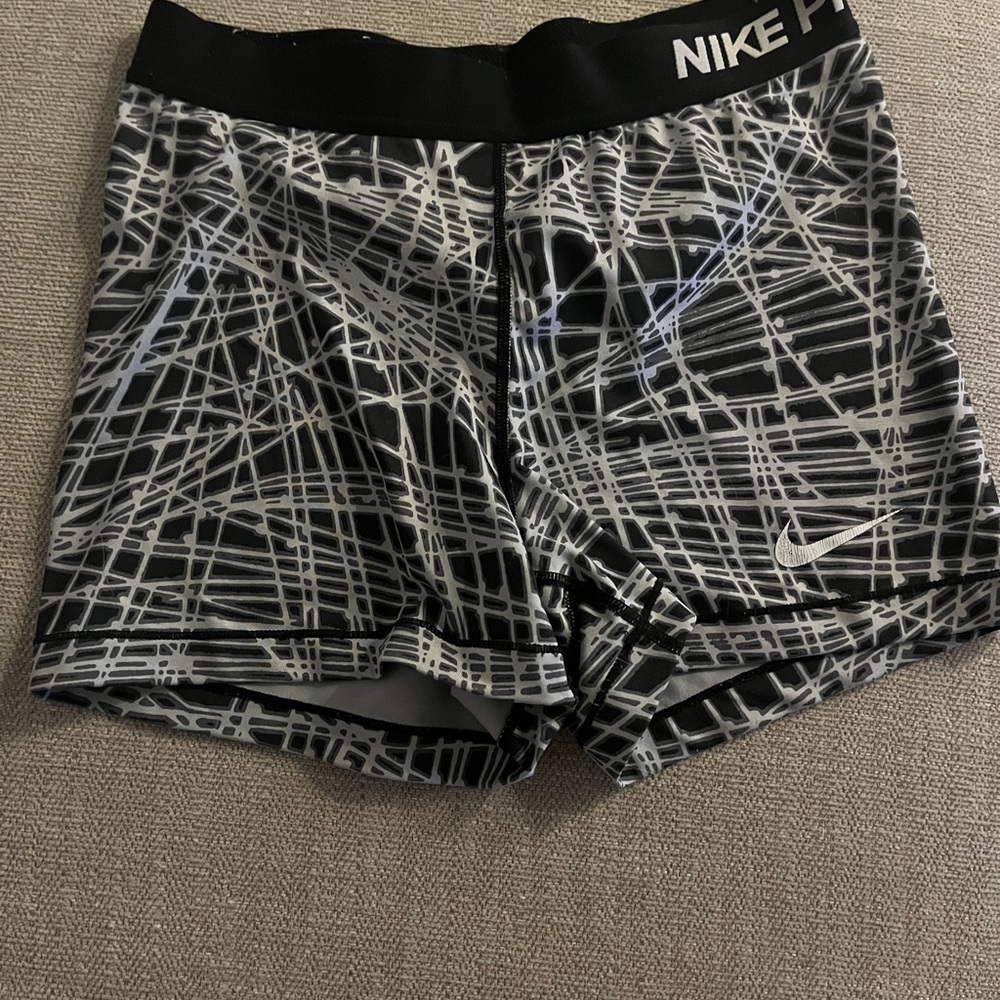 Nike Pro Black and White Athletic Shorts
